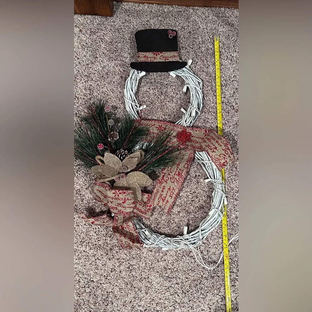 Handmade Snowman Wreath
